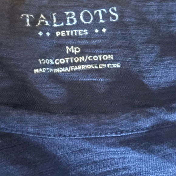 Talbots Navy Top with Floral Embroidery - Picture 4 of 4